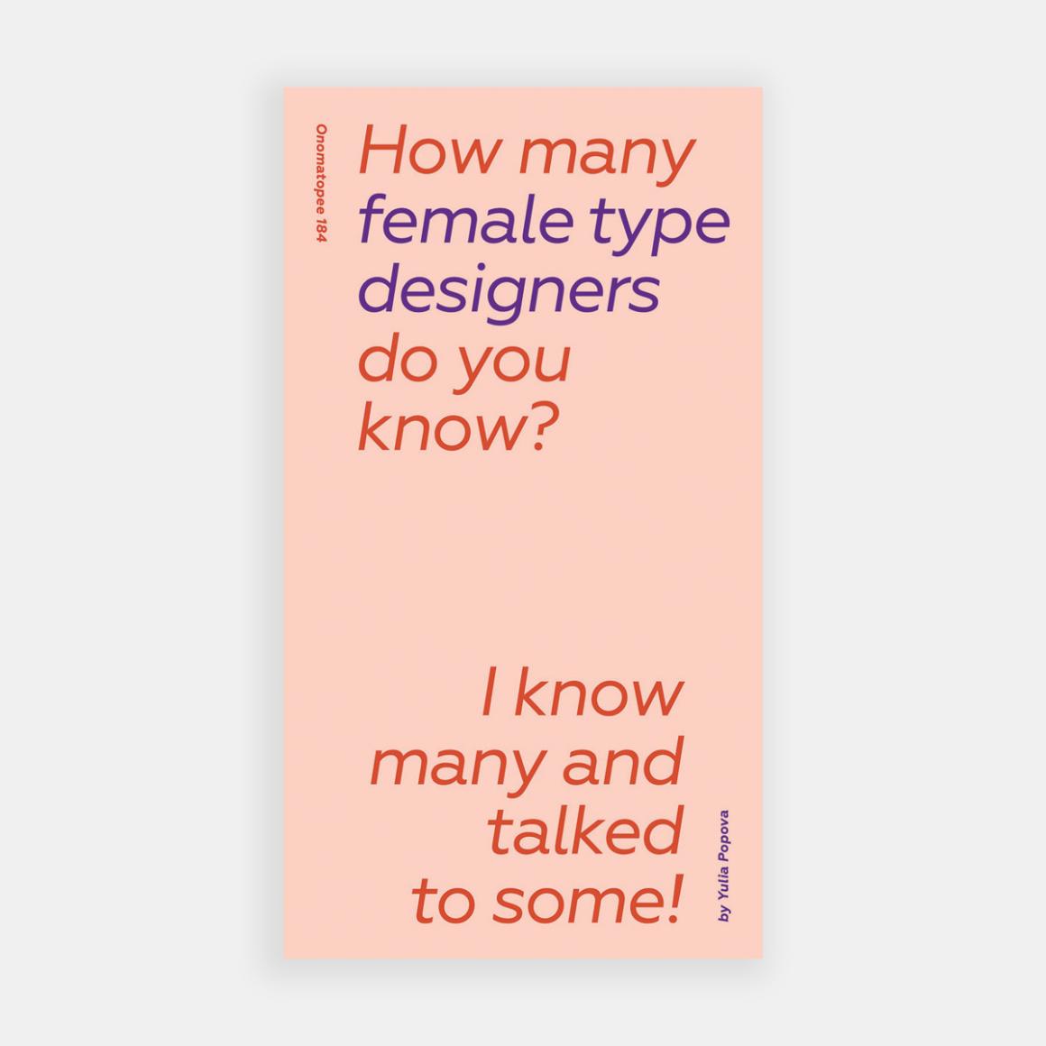 How Many Female Type Designers Do You Know?